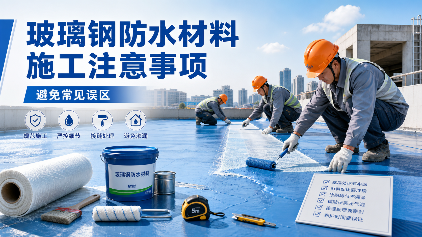 玻璃钢防水材料施工注意事项，避免常见误区 三明 版